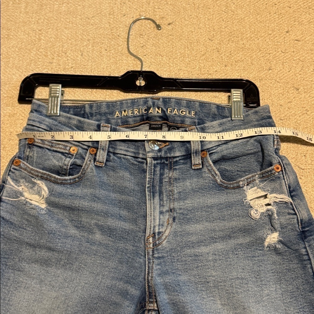 American eagle Stretch Curvy Ripped Straight Jean size 2 short - Picture 6 of 11